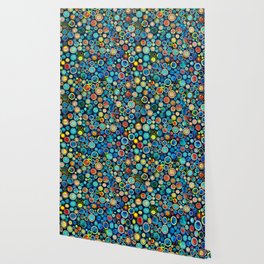 Dots on Painted Background Wallpaper