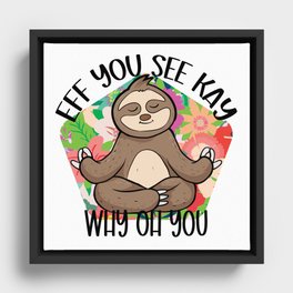 Mellow Sloth Framed Canvas