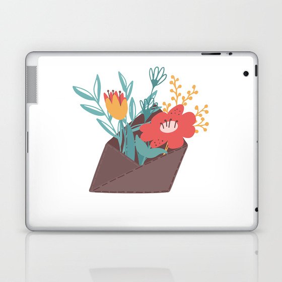 Envelope with cozy flowers Laptop & iPad Skin