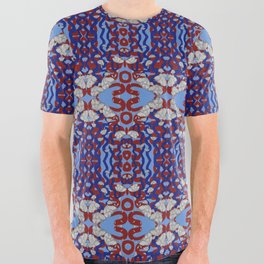 Red, White, and Blue Pattern v2 All Over Graphic Tee