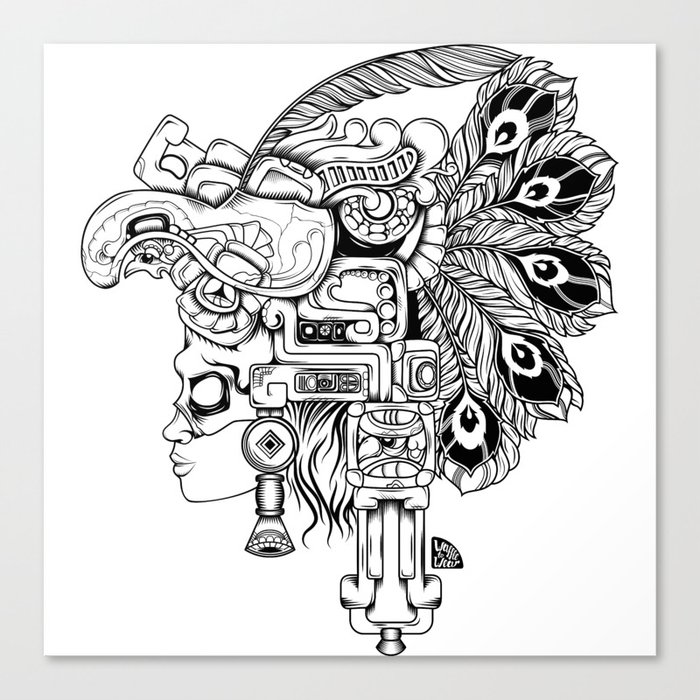 mayan warrior drawing