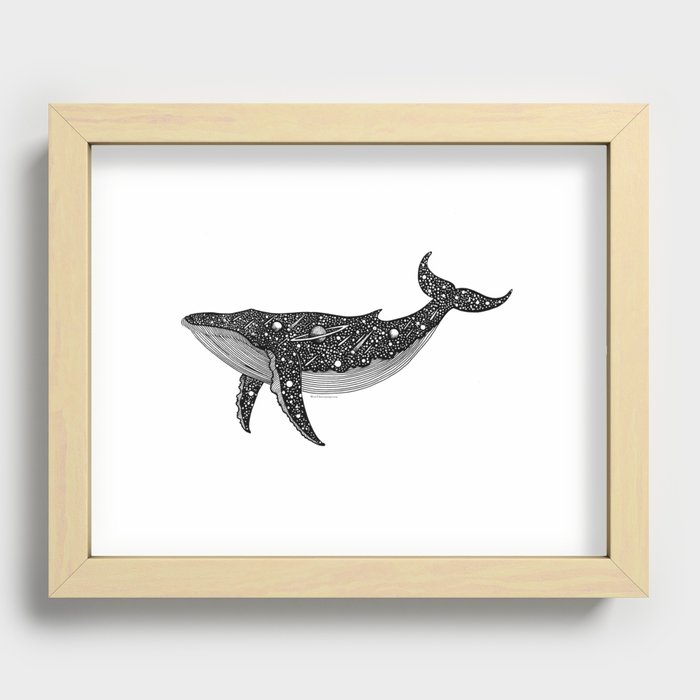 Galaxy Whale Recessed Framed Print