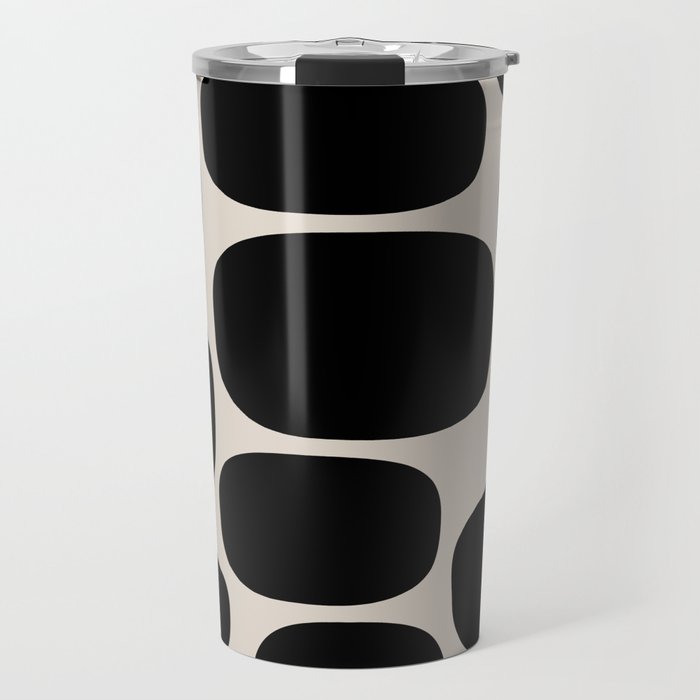 Modernist Spots 248 Black and Linen White Travel Mug