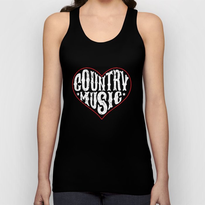 Country Music design Heart Western Love Country Gift Tank Top