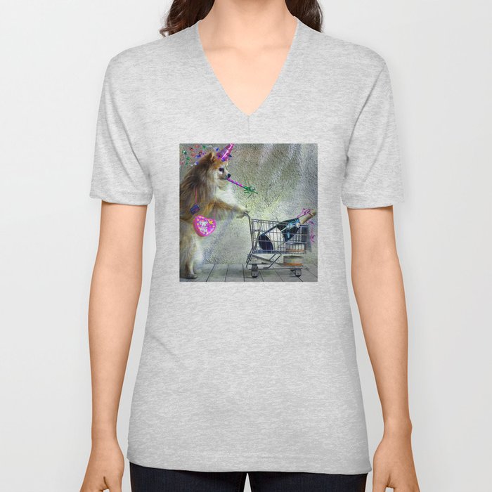 Cute Little Party Animal V Neck T Shirt