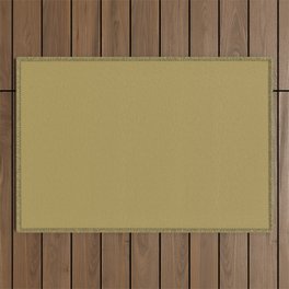 Dark Brown Solid Color Pantone Burnished Gold 16-0737 TCX Shades of Yellow Hues Outdoor Rug