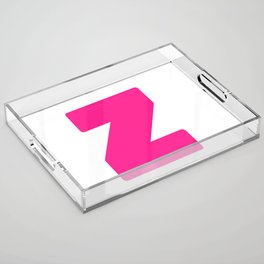 Z (Dark Pink & White Letter) Acrylic Tray