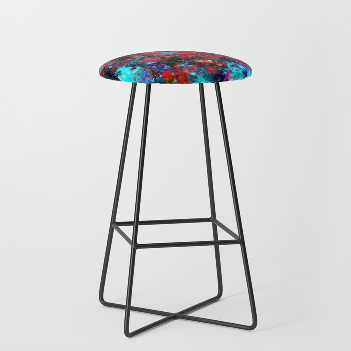 Angry sky and red petals Bar Stool