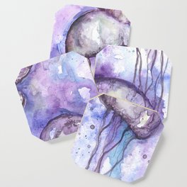 Violet Jellyfish Bloom Coaster