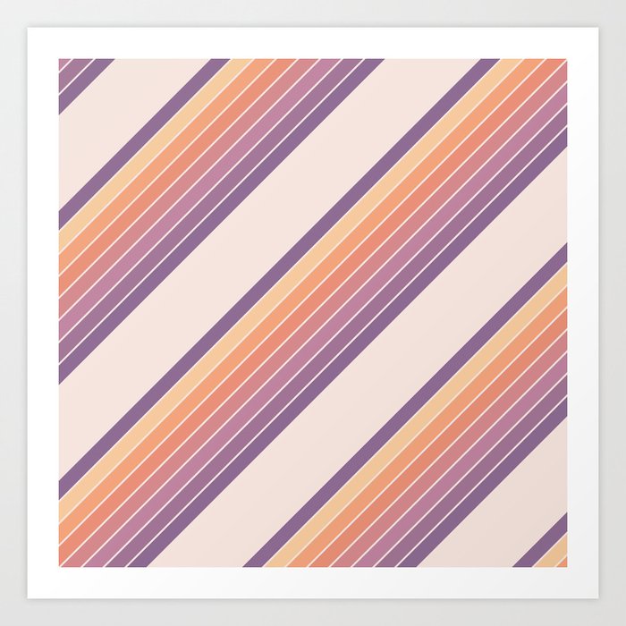 Candy Stripes - Amethyst Art Print