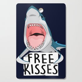Free kisses (shark version) Cutting Board