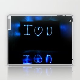 I Love You Reflex I Heart U Black And Blue Picture Handmade Write Laptop Skin