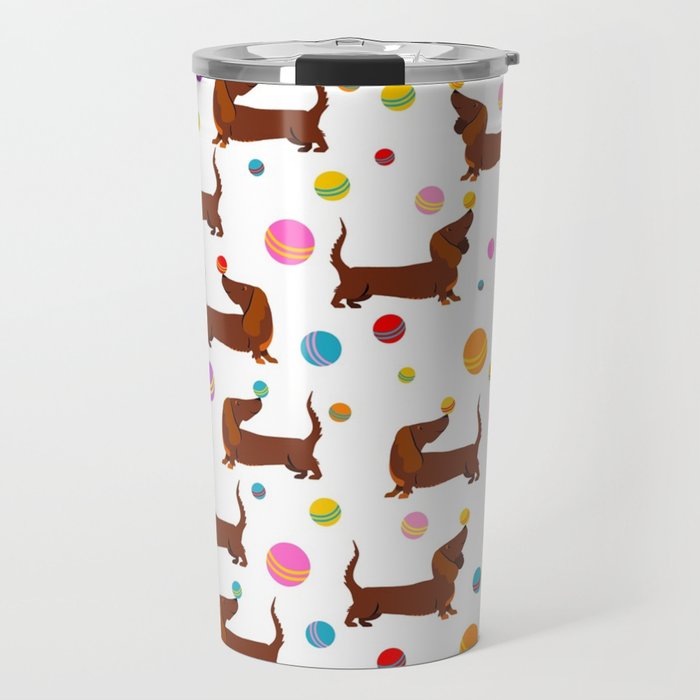 Sausage dog travel mug top