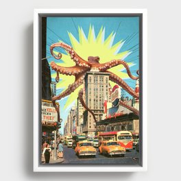 Attack of the Octopus Framed Canvas