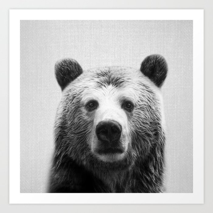 Bear - Black & White Art Print