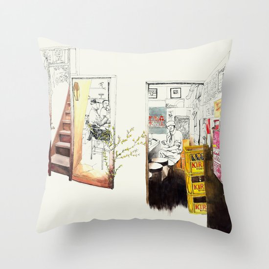 Tuesday Night Doors Throw Pillow