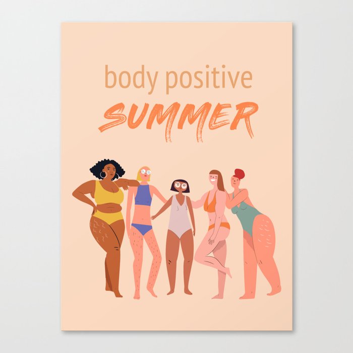 Body Positive Summer Girls Canvas Print