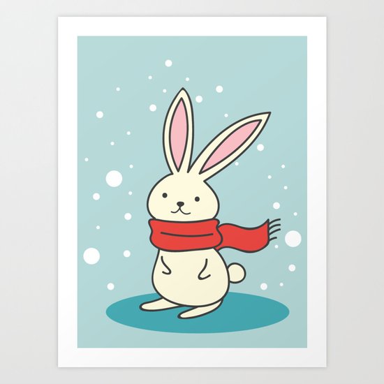 Winter Rabbit Art Print