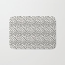 Preppy brushstroke free polka dots black and white spots dots dalmation animal spots design minimal Bath Mat