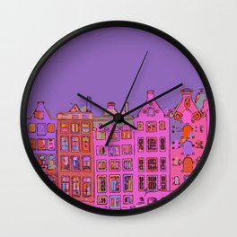 Canal houses Amsterdam the Netherlands - City Wall Clock
