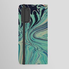 Mediterranean: A pretty abstract digital painting in mint green and pink by Alyssa Hamilton Art  Android Wallet Case