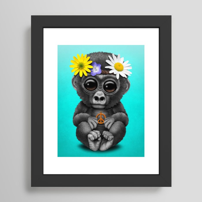 Cute Baby Gorilla Hippie Cutting Board by Jeff Bartels