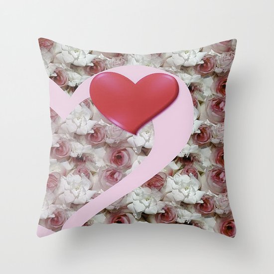 Bed of Roses Love Throw Pillow
