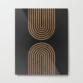 Perfect Equilibrium - Geometric Minimal - Black 2 Metal Print | Geometric, Urbanchic, Arch, Shapes, Black, Nordic, Midcenturymodern, Aesthetic, Scandinavian, Boho 