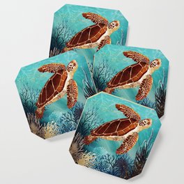 Metallic Sea Turtle Coaster