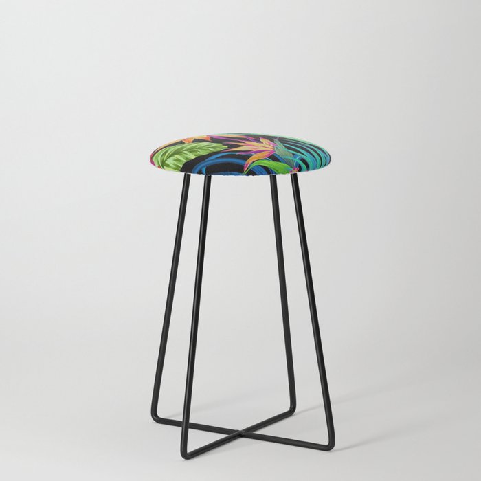 Drive You Mad Hibiscus Pattern Counter Stool