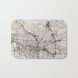 Tallahassee, Florida - City Map - Authentic Streets Drawing Bath Mat