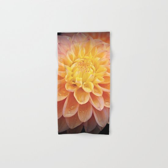 Pretty Pink Yellow Dahlia Hand & Bath Towel