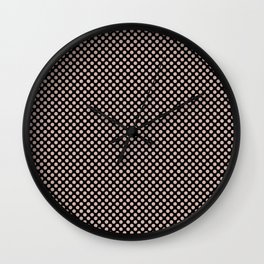 Black and Rose Smoke Polka Dots Wall Clock