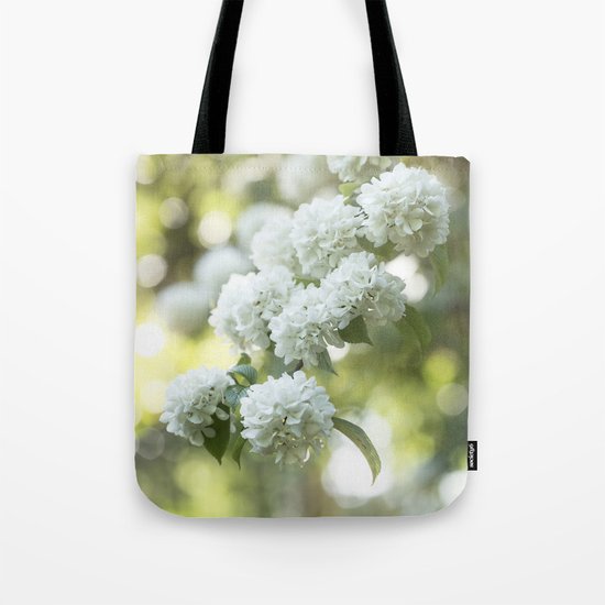 White Hydrangea at beautiful backlight- Flowers Floral Tote Bag