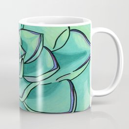 Green Succulent Part Two Coffee Mug | Green, Nature, Succulent, Flower, Drawing, Plant, Illustration, Scorpiusdrawicus, Other 