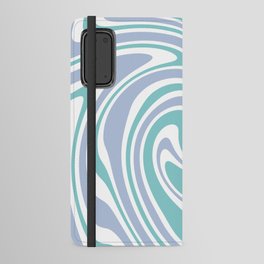 Retro 70s Abstract Swirl Blue Wavy Ocean Pattern Android Wallet Case