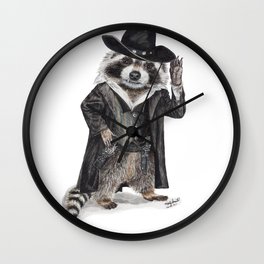 " Raccoon Bandit " funny western raccoon Wall Clock