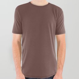 Dark Spiced Red Solid Color Pairs PPG Warm Mahogany PPG1060-7 - All One Single Shade Hue Colour All Over Graphic Tee