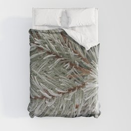 Frosted Pine Needles Duvet Cover