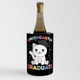Kids Kindergarten Graduate Cat Graduation Wine Chiller