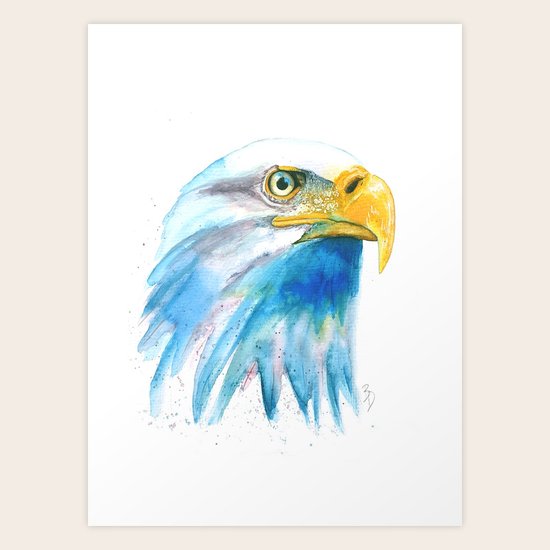 Eagle Watercolour Painting Print By Bonnie Dixson Art Animal Art Home Decor Art Print