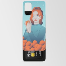 red-haired girl with Mandarins Android Card Case
