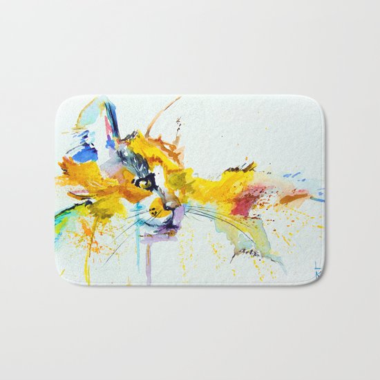 bright cat Bath Mat