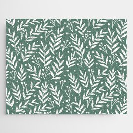 Festive branches - sage green Jigsaw Puzzle