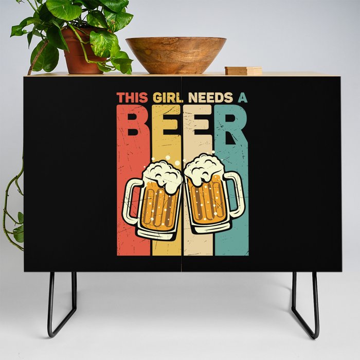 This Girl Needs A Beer Vintage Credenza