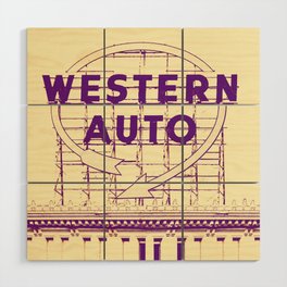 Western Auto Neon Sign In Downtown Kansas City Wood Wall Art