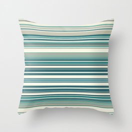 Aqua Turquoise Stripes Throw Pillow