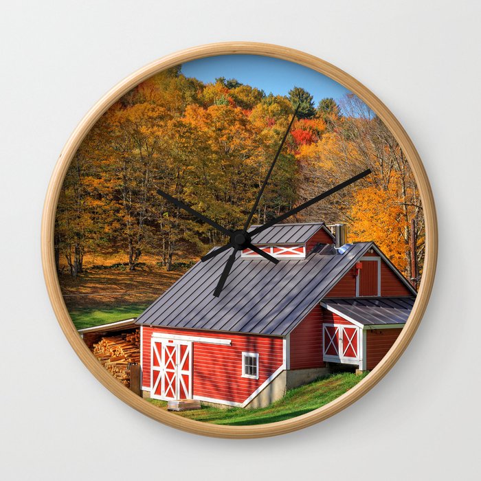 Vermont Sugar Shack Autumn Wall Clock