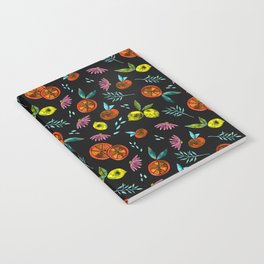 Technicolor Citrus in Black Background Notebook