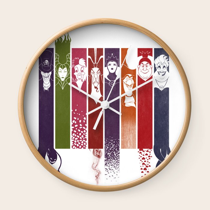 Disney Villains Wall Clock By Metaa